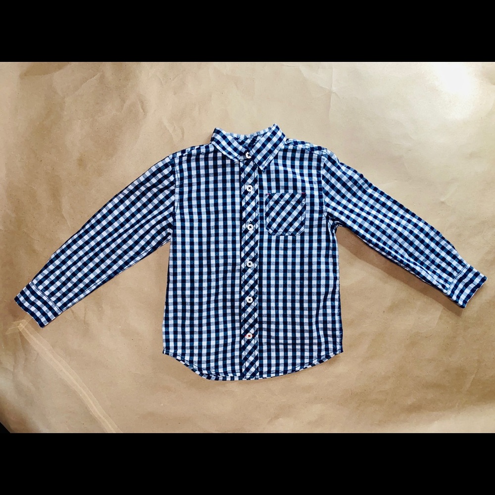 Boys blue and white long sleeve
